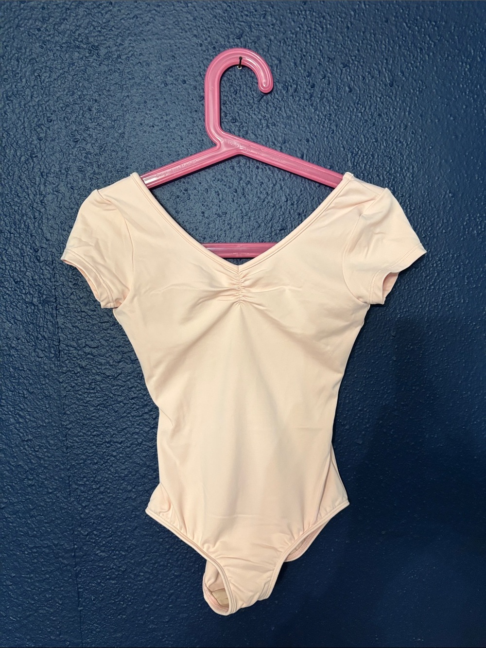 Bloch Light Pink Short Sleeve Dance Leotard for Kids